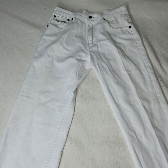 Vtg Akademiks Jeans Mens Size 34X32 White Embroidered Y2k Grunge Gorpcore Pants - Picture 6 of 16